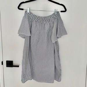Off the shoulder striped dress